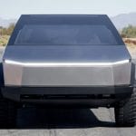 Tesla-Cybertruck-Electric-Pickup-Truck-Head-On-View-with-Headlamps-Illuminated